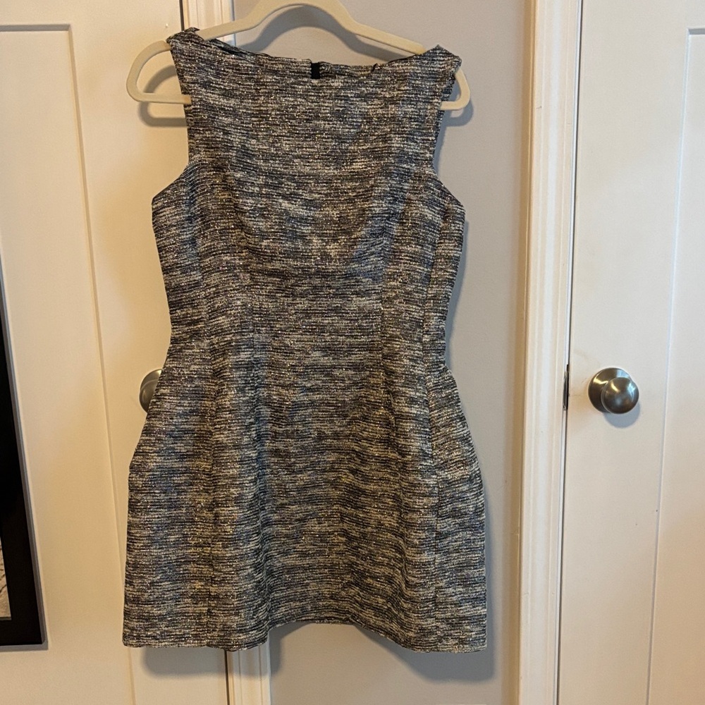 Zara Black and White Textured Dress
